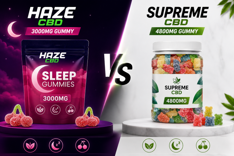 Haze CBD 3000mg Gummy vs Supreme CBD 4800mg Gummy
